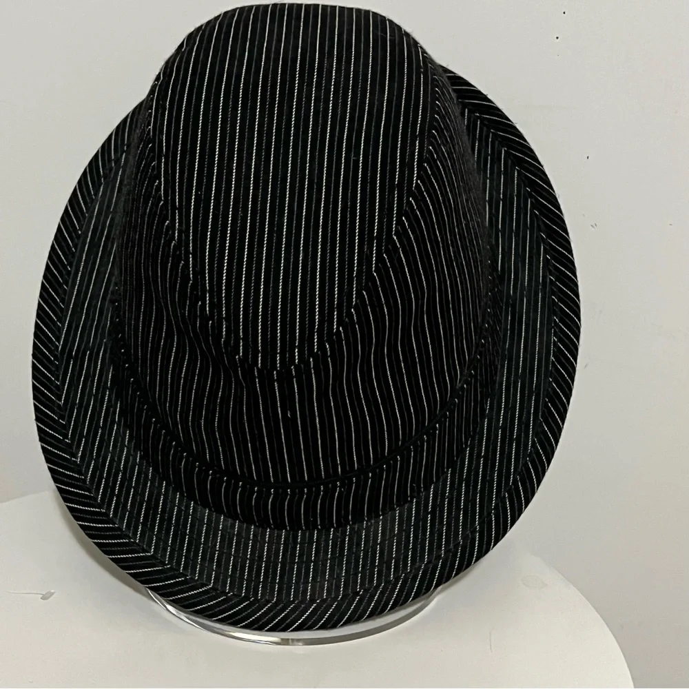Ben Sherman Black Pinstripe Fedora Hat
